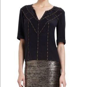 BCBGMAXAZRIA Black Bcbg Studded Mindy Blouse
Size XS
